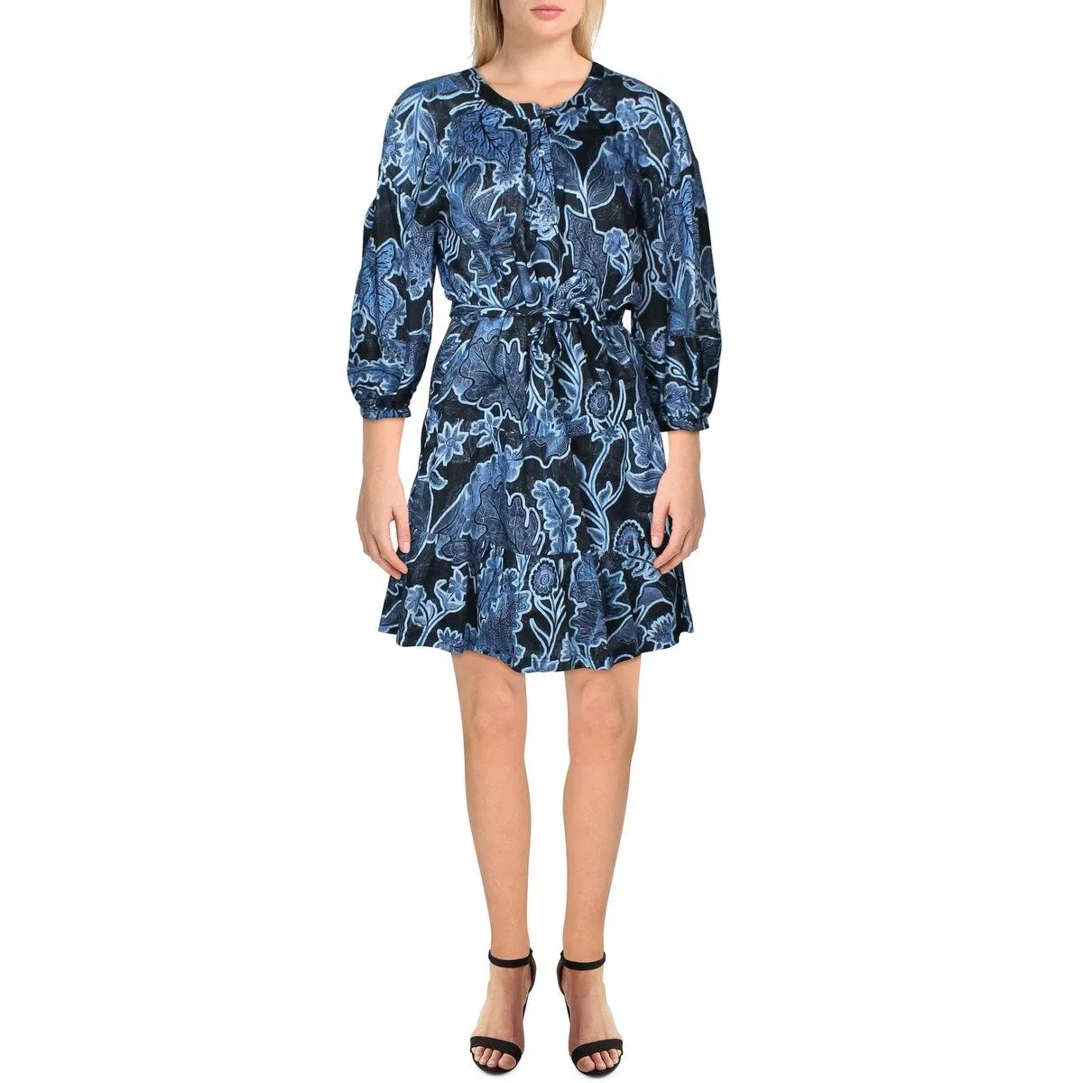 Parker Women's Jenna V Neck Printed Cocktail Dress Blue Size Medium sold by Zulily