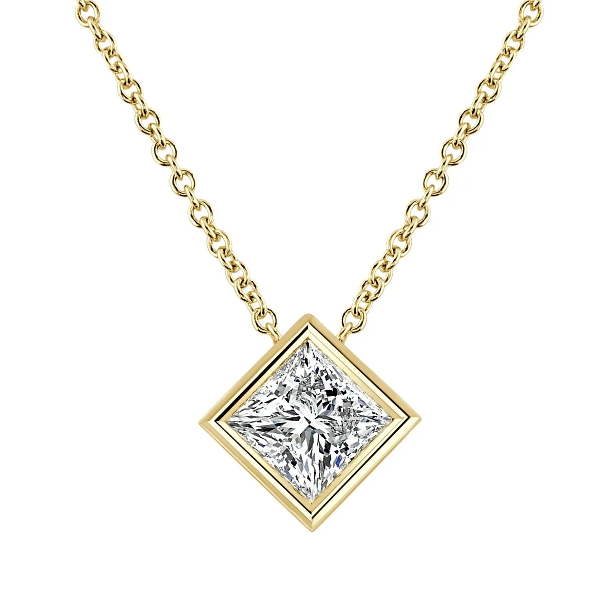 Auriya 14k Gold 1/2ctw Solitaire Princess-cut Diamond Necklace (I-J, VS1-VS2) - 0.50CT - White I-J sold by Zulily product image thumbnail 3