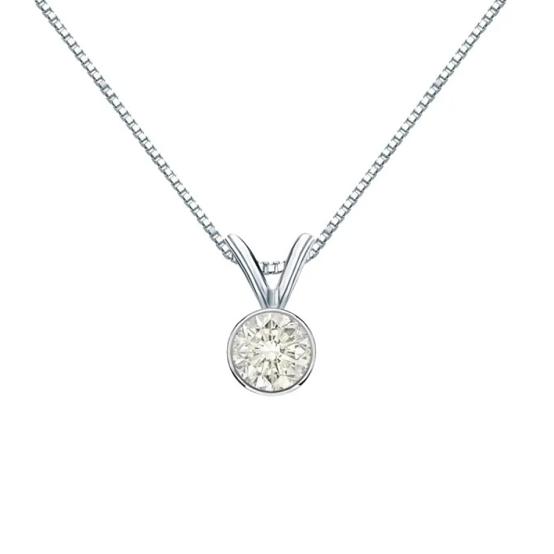 Auriya 1/3ctw Round Solitaire Diamond Necklace 14k Gold Bezel-set sold by Zulily