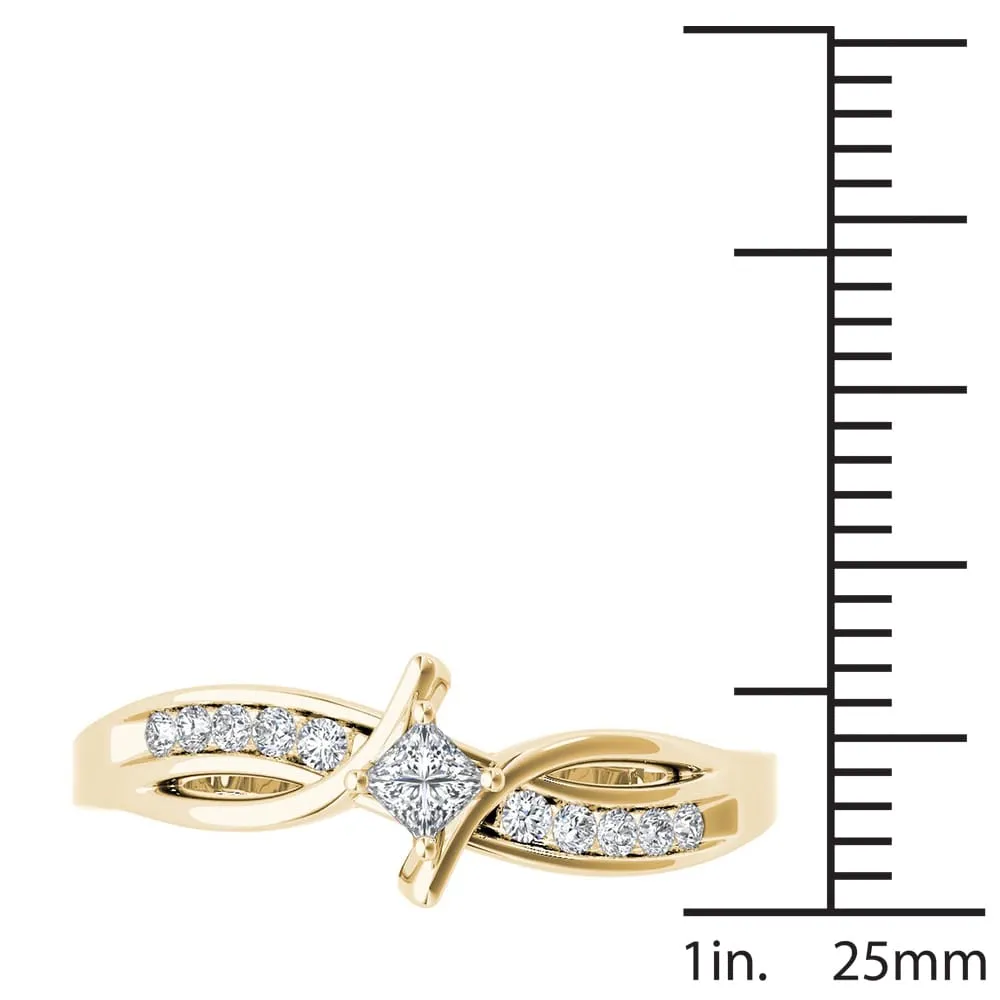 De Couer 10k Yellow Gold 1/4ct TDW Diamond Bypass Engagement Ring sold by Zulily product image thumbnail 4