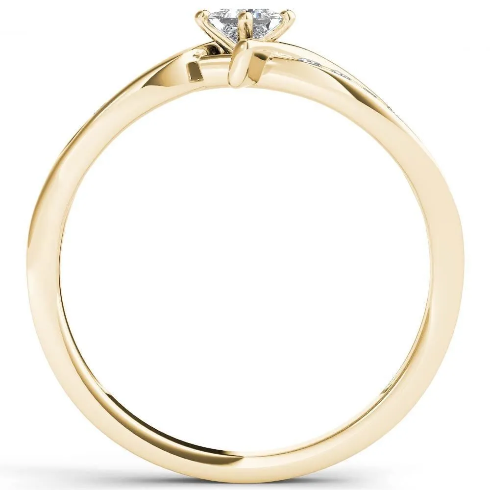 De Couer 10k Yellow Gold 1/4ct TDW Diamond Bypass Engagement Ring sold by Zulily product image thumbnail 3