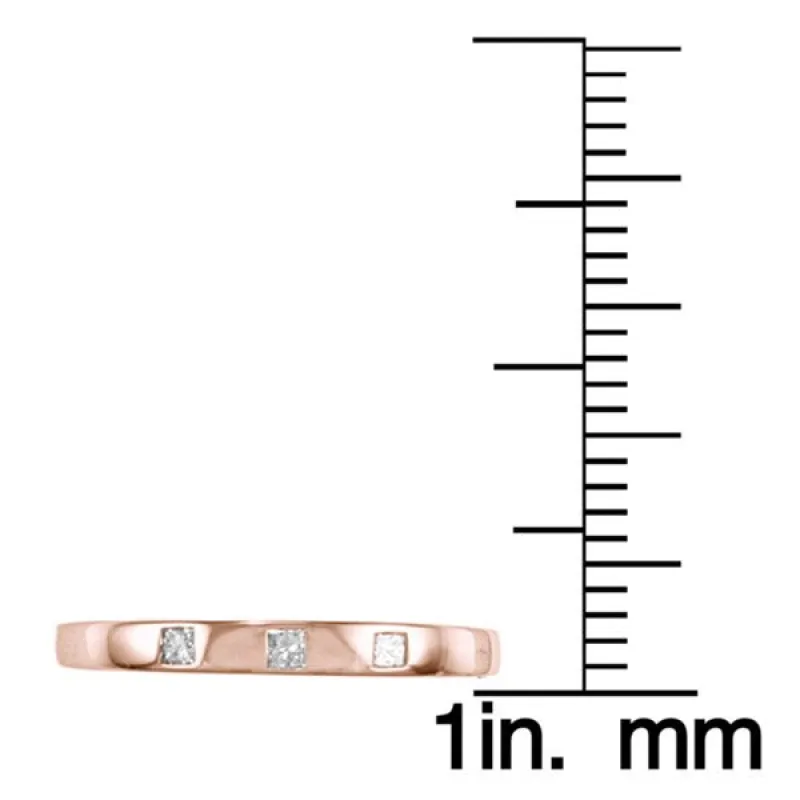 Auriya 10k Gold 1/10ctw Princess-cut Diamond Wedding Band 10k Rose Gold sold by Zulily