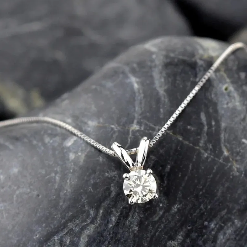 Auriya 14k Gold 1/3ctw Round Solitaire Diamond Necklace sold by Zulily