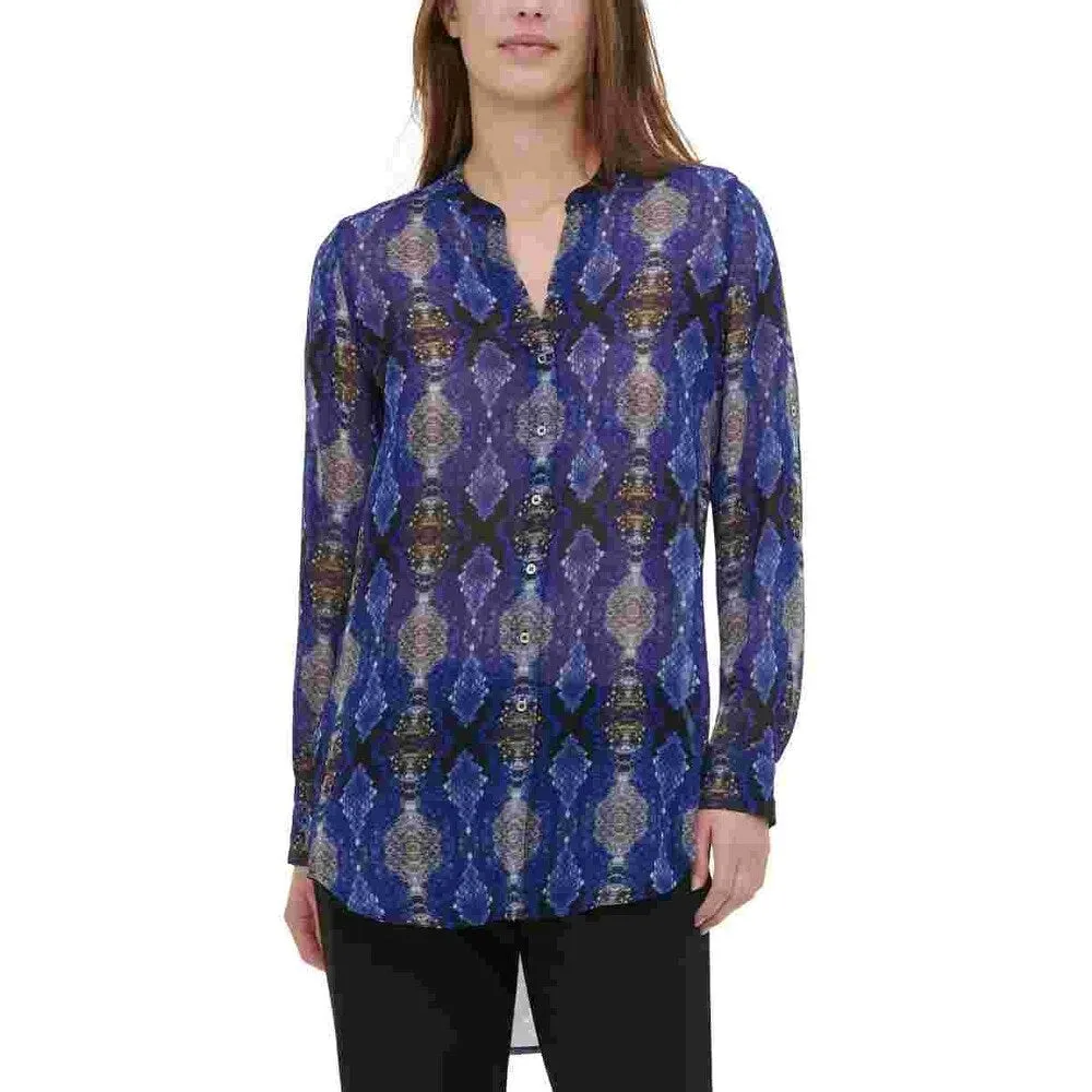 Calvin Klein Women's Hi-Low Tunic Top Blue Size X-Small sold by Zulily