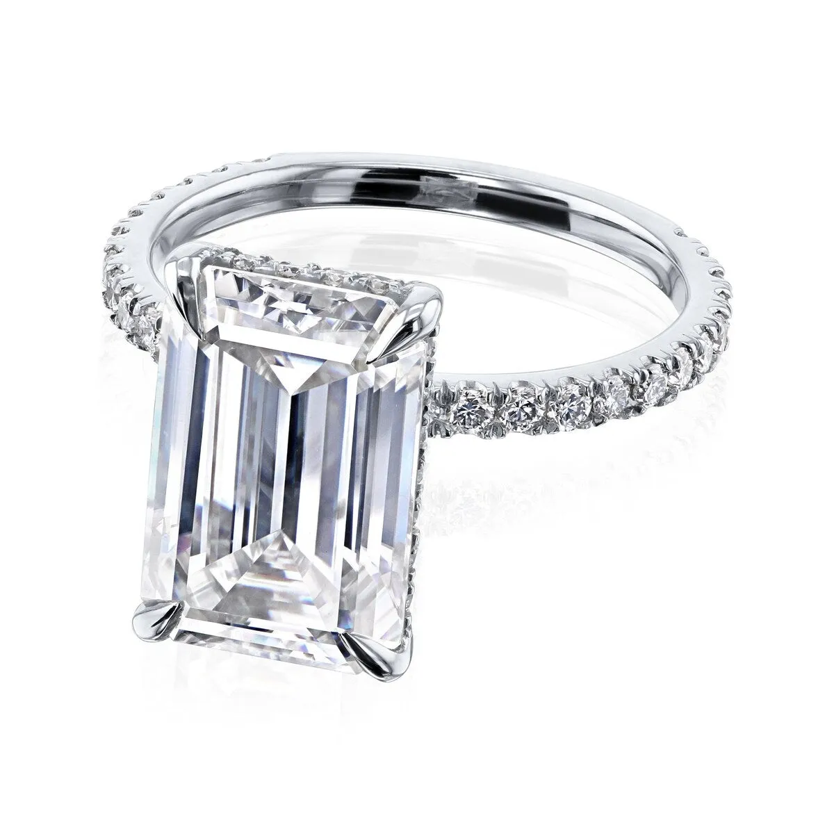 Annello by Kobelli The Signature Evie 12x8 14k Solid Gold Emerald Hidden Halo Engagement Ring (FG/VS, DEF/VS) sold by Zulily product image thumbnail 4