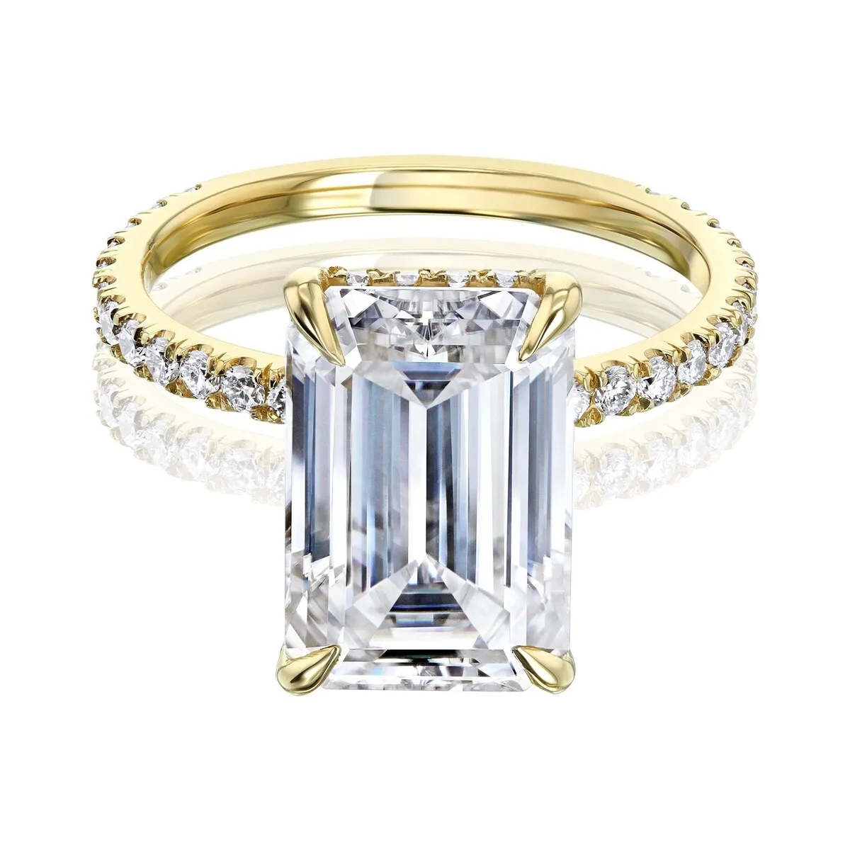 Annello by Kobelli The Signature Evie 12x8 14k Solid Gold Emerald Hidden Halo Engagement Ring (FG/VS, DEF/VS) sold by Zulily product image thumbnail 5