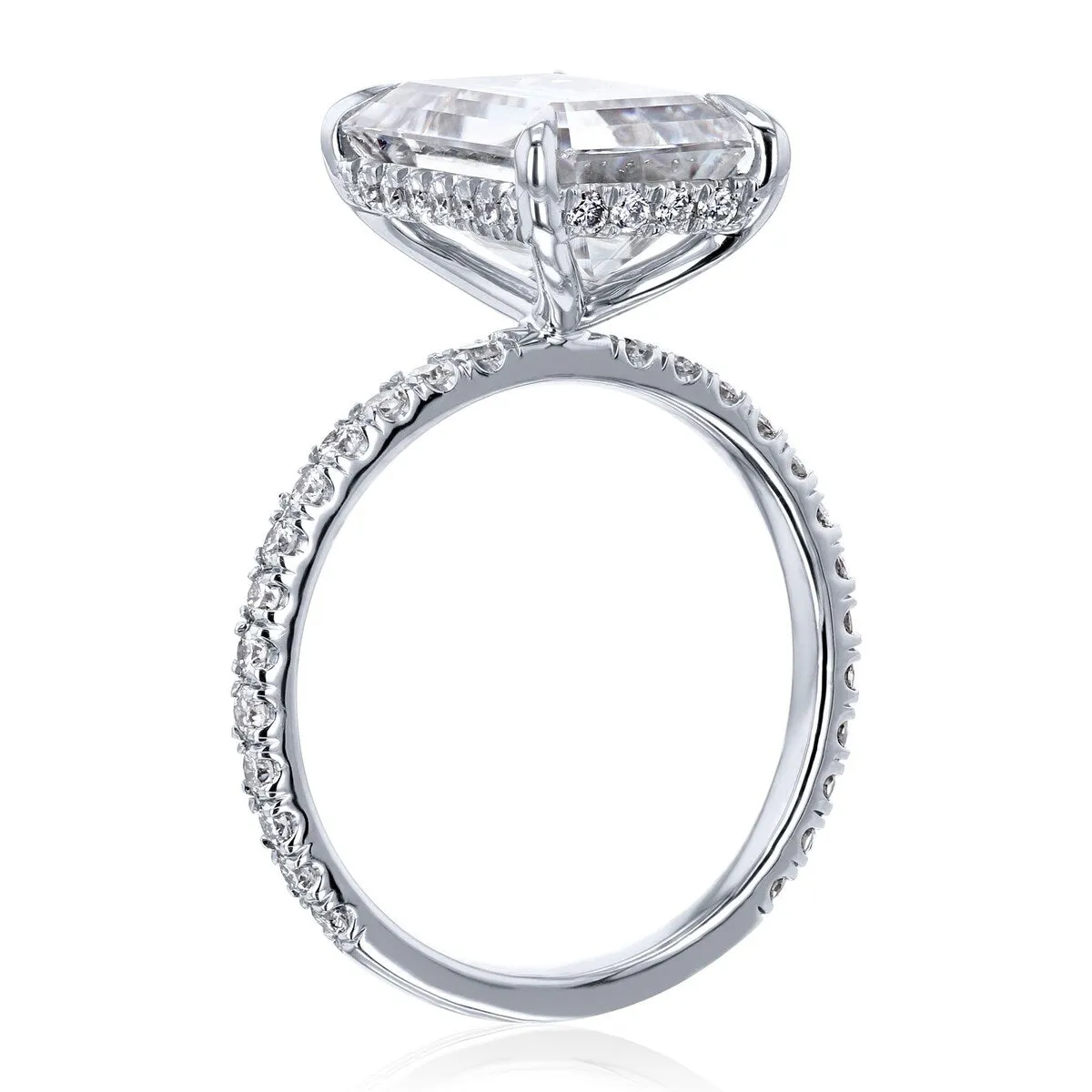 Annello by Kobelli The Signature Evie 12x8 14k Solid Gold Emerald Hidden Halo Engagement Ring (FG/VS, DEF/VS) sold by Zulily product image thumbnail 3