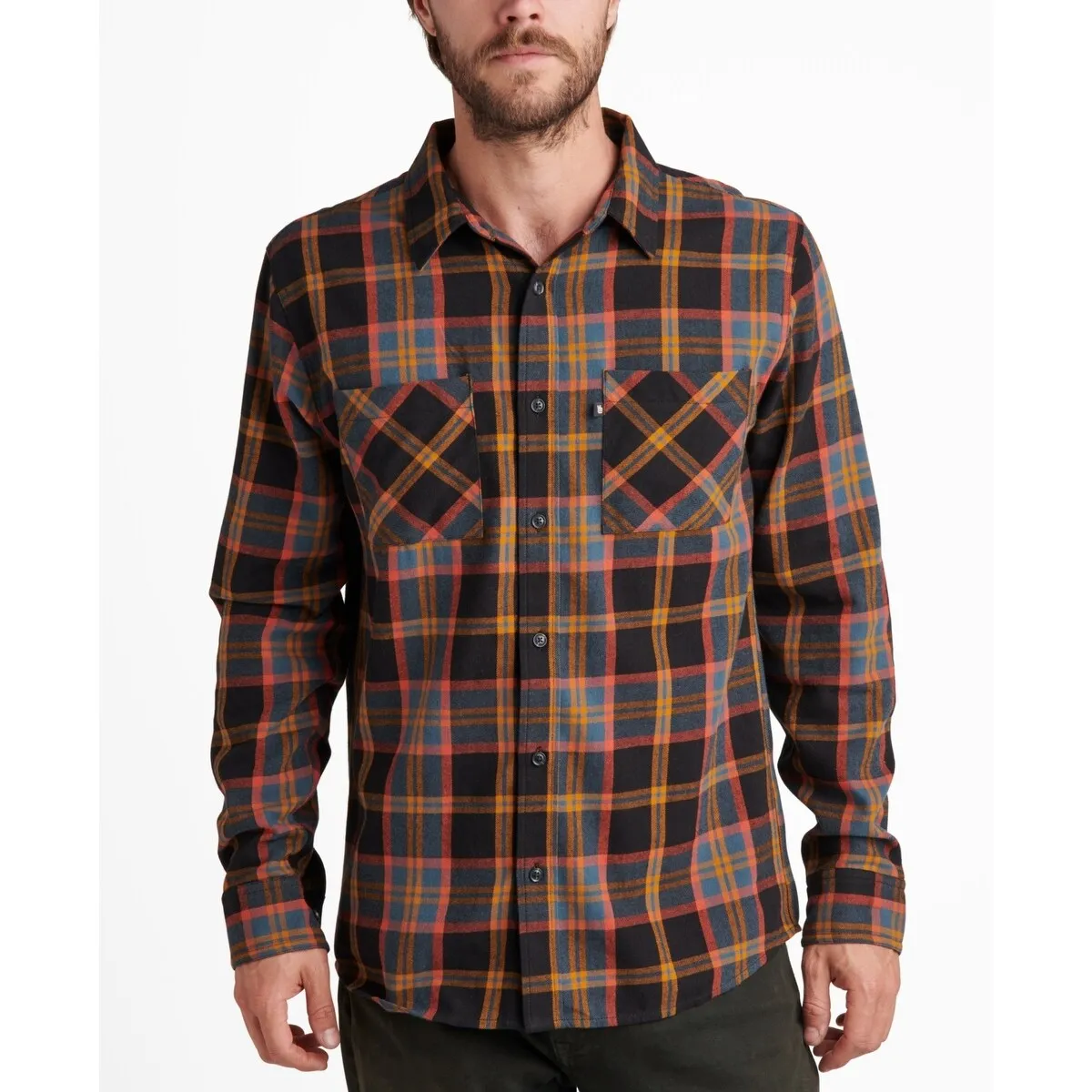 Junk Food Men's Camey Long Sleeve Plaid Shirt Black Size X-Large sold by Zulily