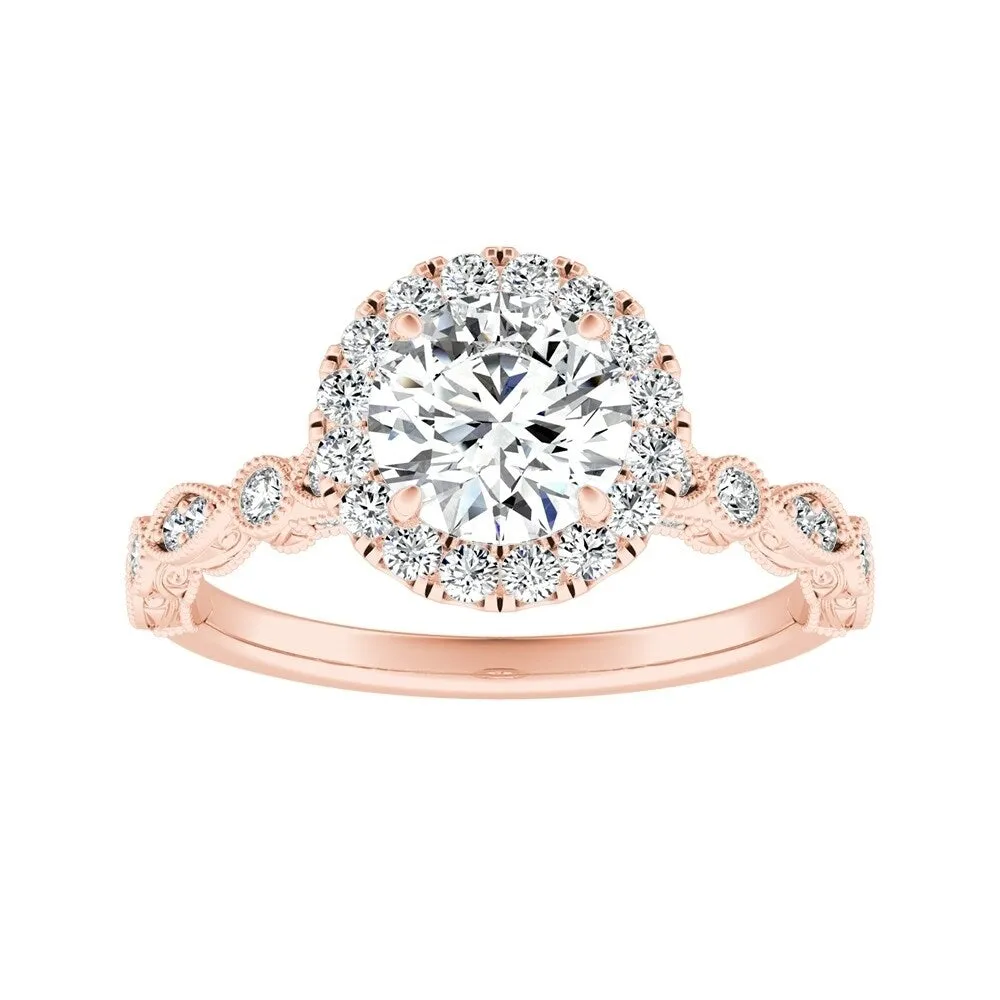 Auriya 14k Gold Vintage 2 1/2ct Moissanite Halo Diamond Engagement Ring 1/3ctw sold by Zulily product image thumbnail 3