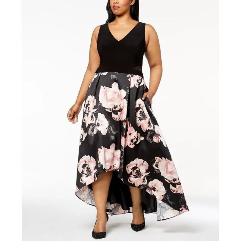 XSCAPE Women's Plus Sleeveless Hi Low Party Dress Black Size Petite Small sold by Zulily