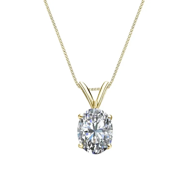 Auriya 3/4cttw Solitaire Oval Diamond Necklace 14k Gold (G-H, SI1-SI2) sold by Zulily