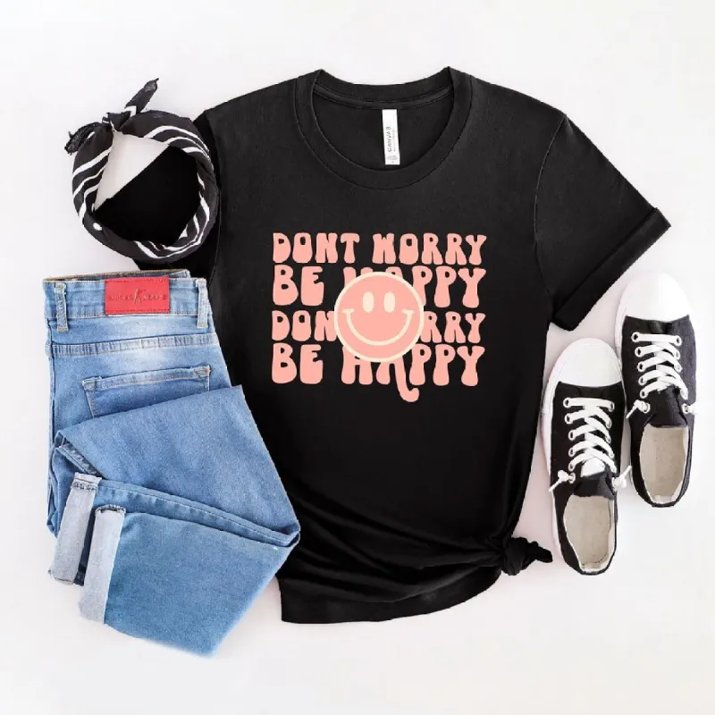 Don't Worry Be Happy Smiley Face Short Sleeve Tee sold by Zulily
