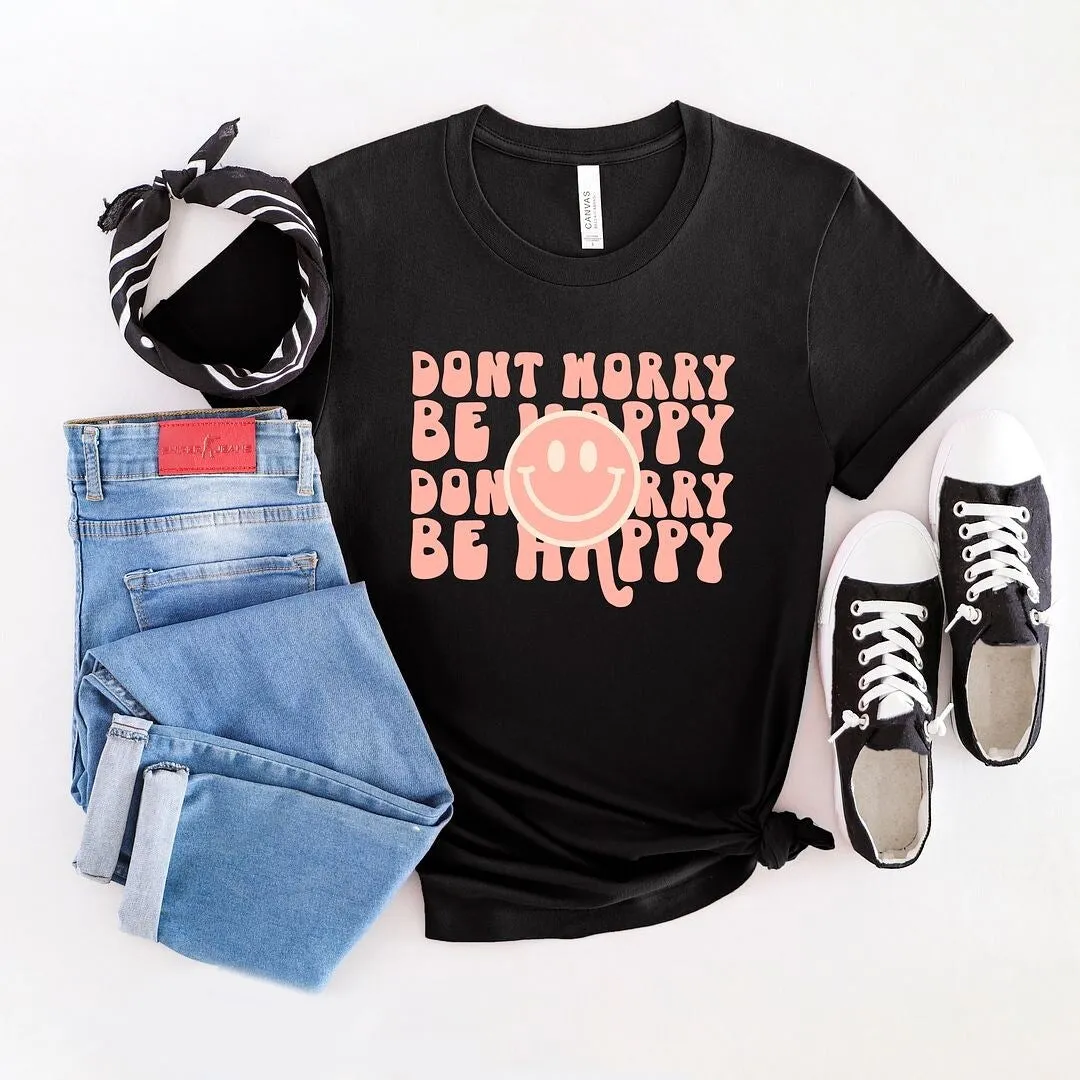 Don't Worry Be Happy Smiley Face Short Sleeve Tee sold by Zulily