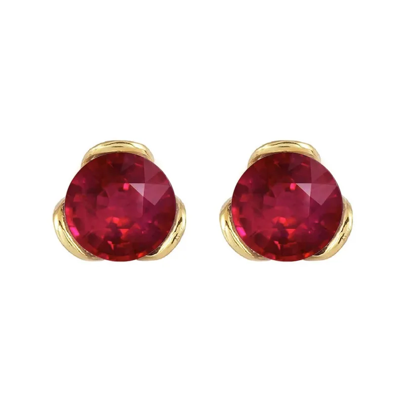 Gold Over Sterling Silver with Ruby Stud Earring sold by Zulily