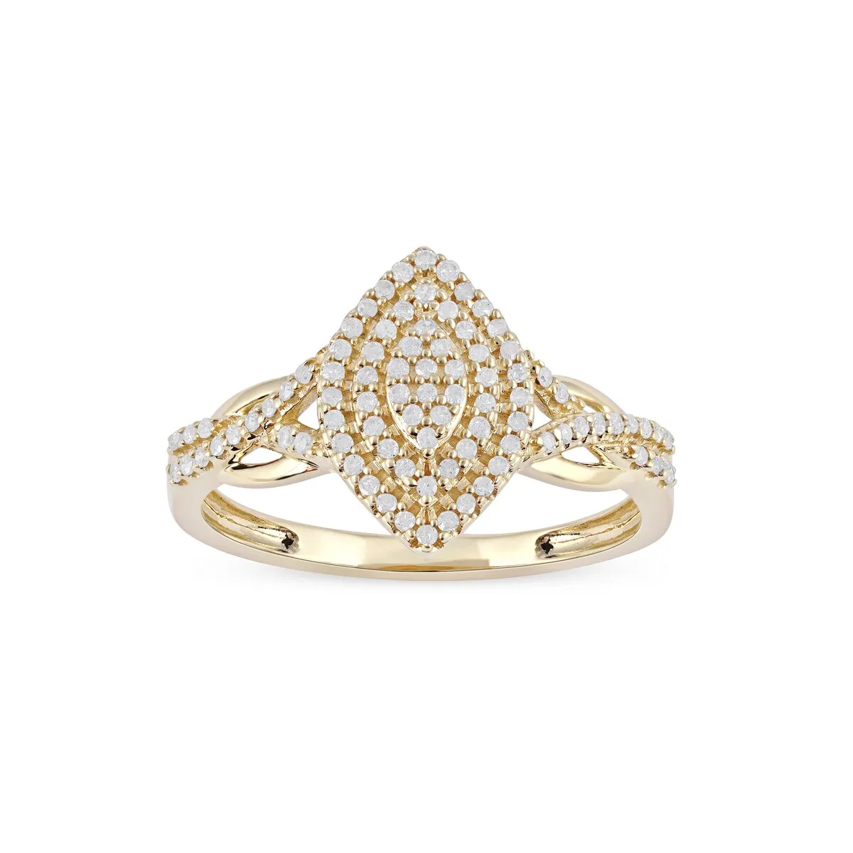 De Couer 10k Yellow Gold 1/4ct TDW Diamond Cluster Halo Engagement Ring sold by Zulily product image thumbnail 3