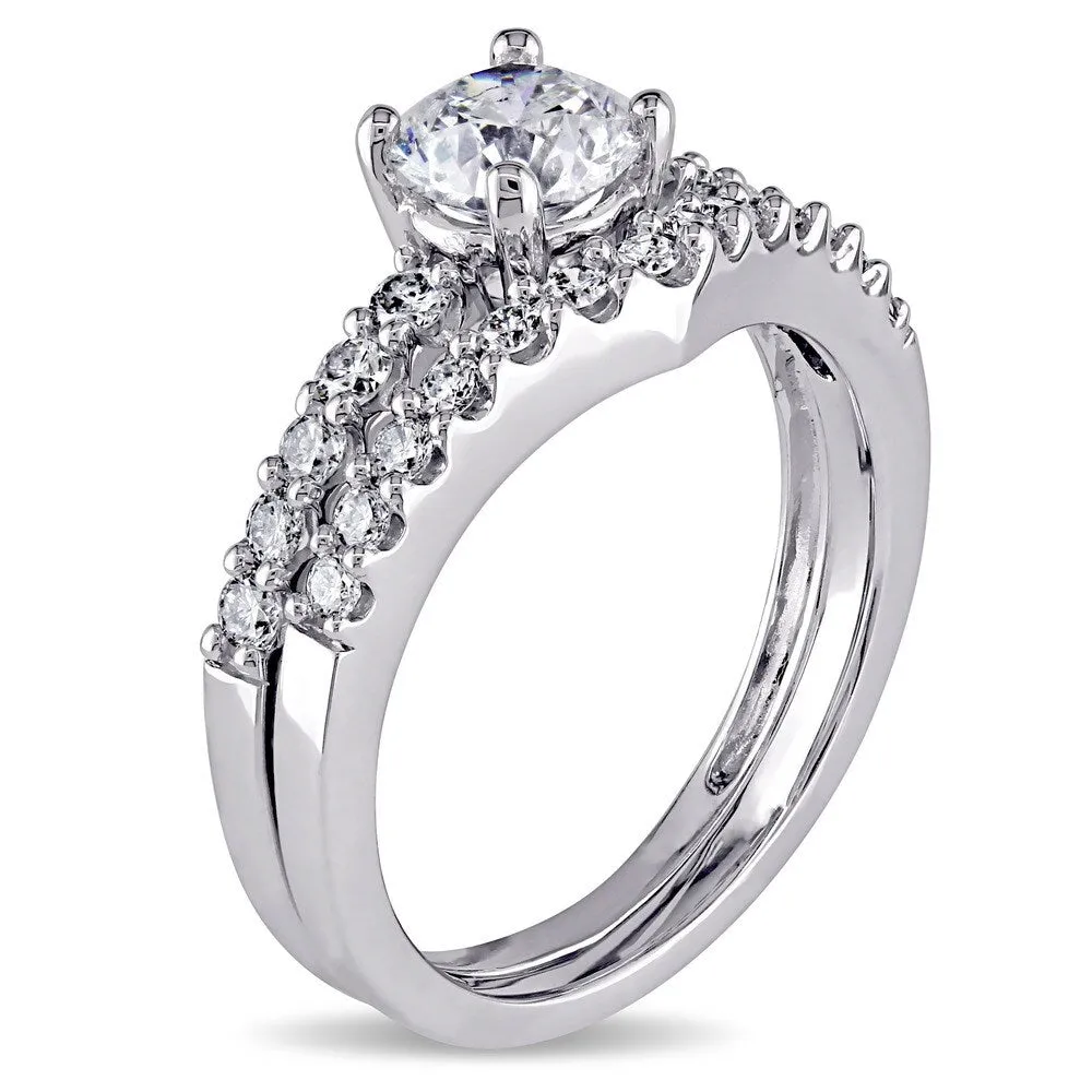 Miadora Signature Collection 14k White Gold 7/8ct TDW Diamond Bridal Ring Set sold by Zulily product image thumbnail 3