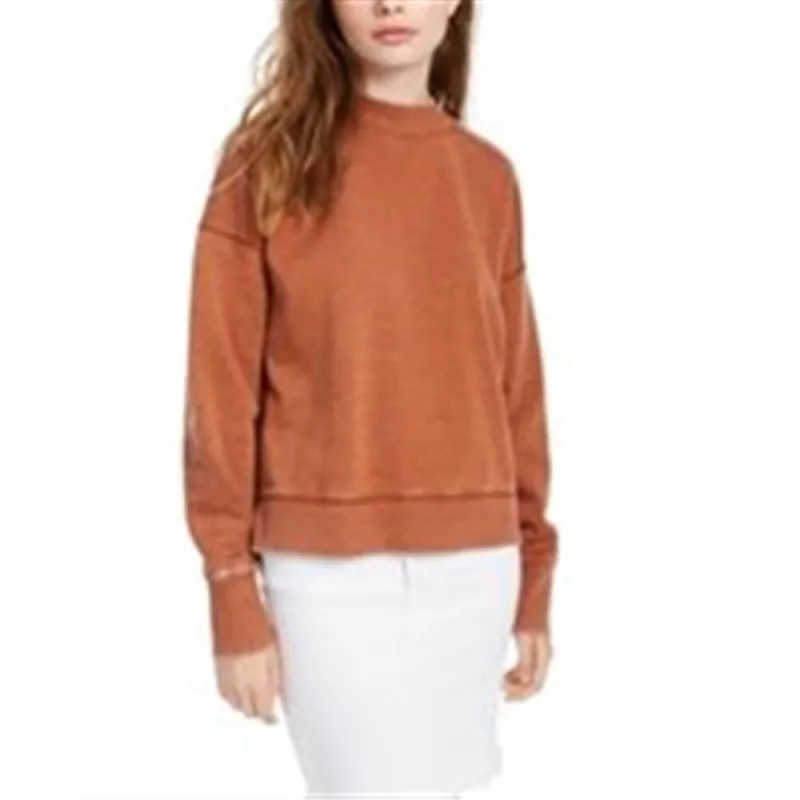 Hippie Rose Juniors' Mock-Neck Sweatshirt Caramel Size X-Small sold by Zulily