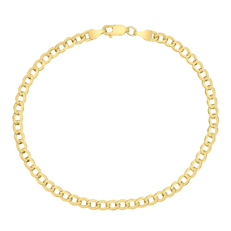 14K Yellow Gold Filled 4.1MM Curb Link Bracelet with Lobster Clasp sold by Zulily