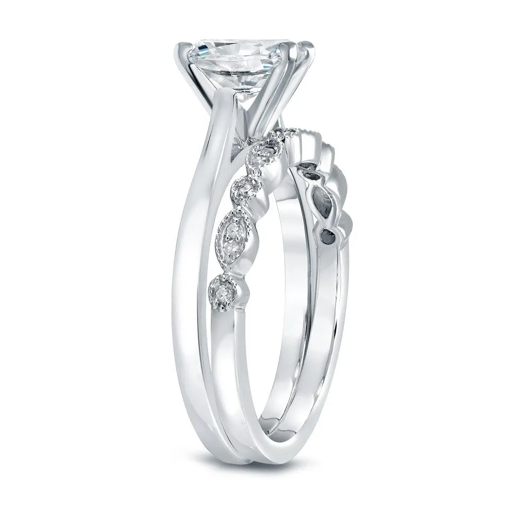 Auriya 14k Gold 7/8ctw Vintage Oval-cut Solitaire Diamond Engagement Ring Set sold by Zulily product image thumbnail 4