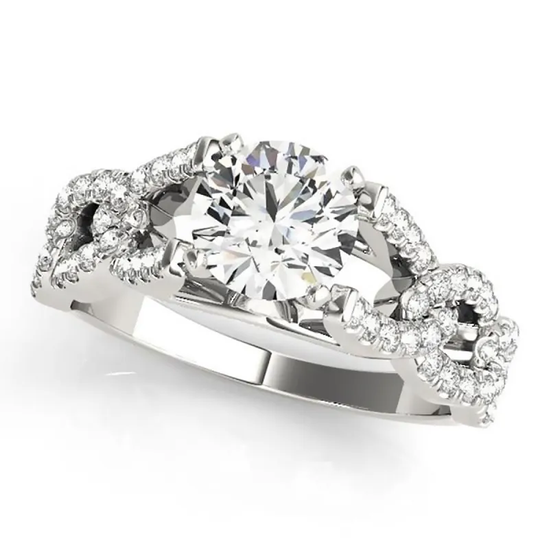 Auriya 14k Gold Modern 2 1/2ct Round Moissanite and 3/8ctw Diamond Engagement Ring sold by Zulily