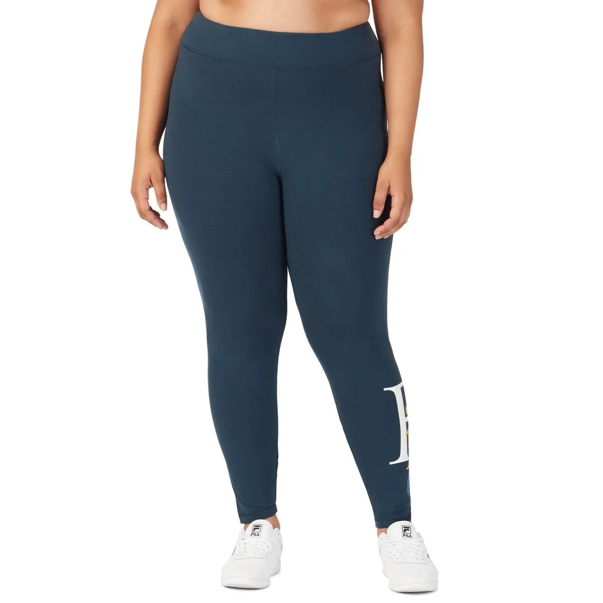 Fila Women's Luelle Mid Rise Logo Jersey Leggings Blue Size 2X sold by Zulily