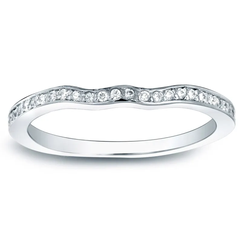 Auriya 1/4ctw Curved Diamond Wedding Band 14k Gold sold by Zulily