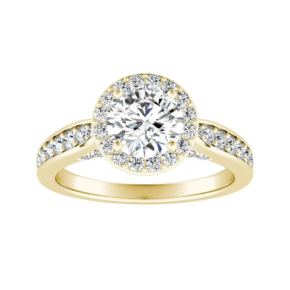 Auriya 14k Gold 1/2ct Round Moissanite Halo Diamond Engagement Ring 1/2cttw sold by Zulily product image thumbnail 2