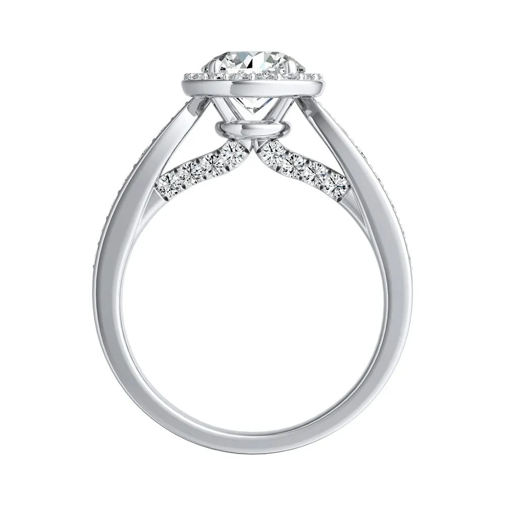 Auriya 14k Gold 1/2ct Round Moissanite Halo Diamond Engagement Ring 1/2cttw sold by Zulily product image thumbnail 4