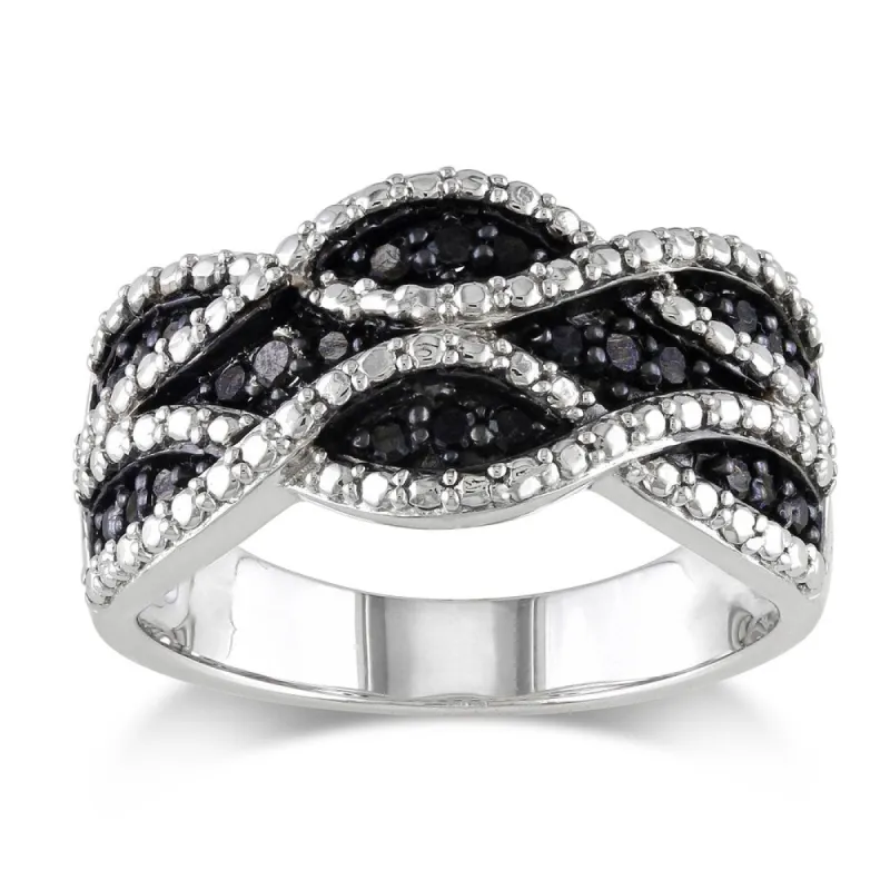 Miadora Sterling Silver 1/4ct TDW Black Diamond Ring sold by Zulily