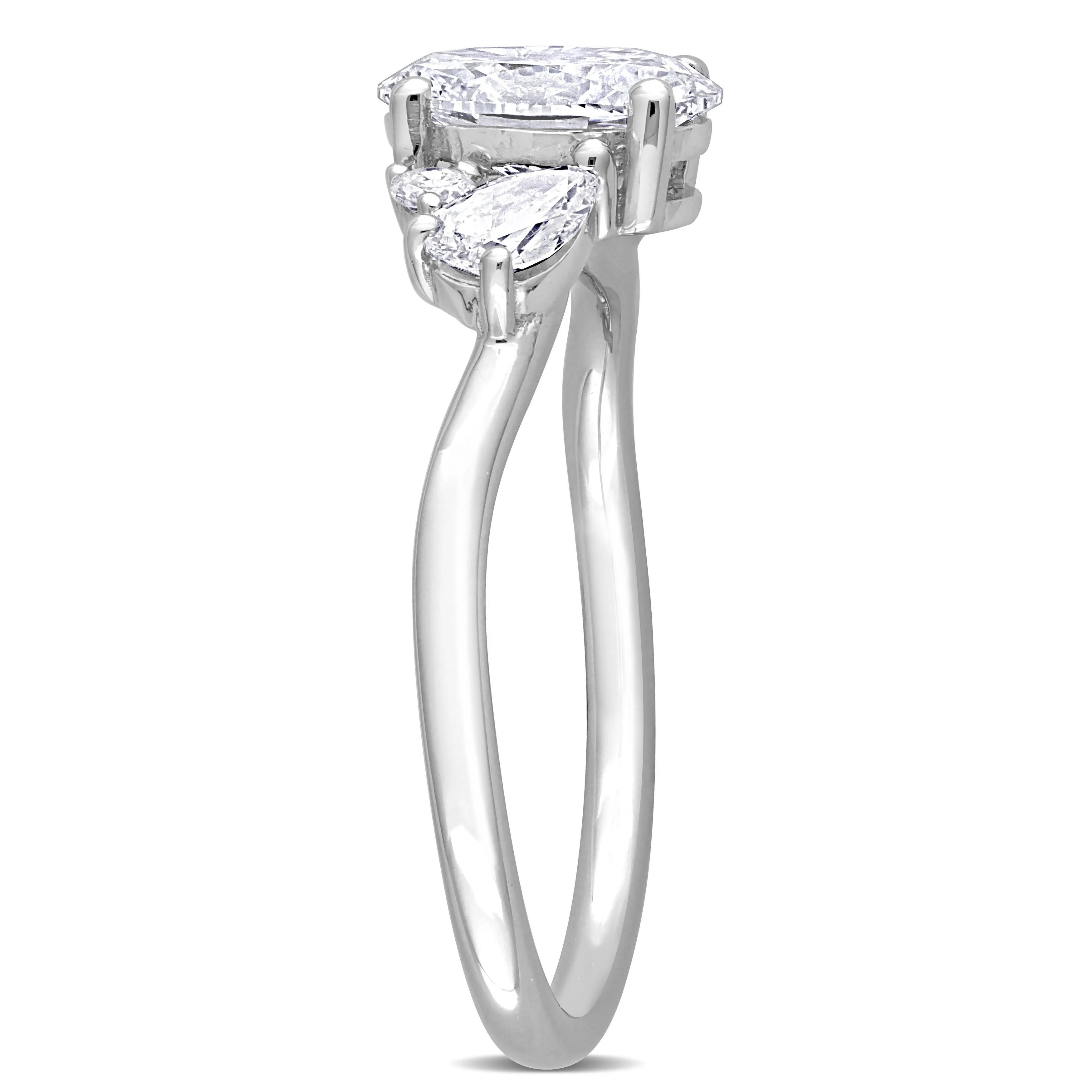 Created Forever 1 1/2ct TDW Oval and Pear Lab-Grown Diamond Engagement Ring in 14k White Gold sold by Zulily product image thumbnail 3