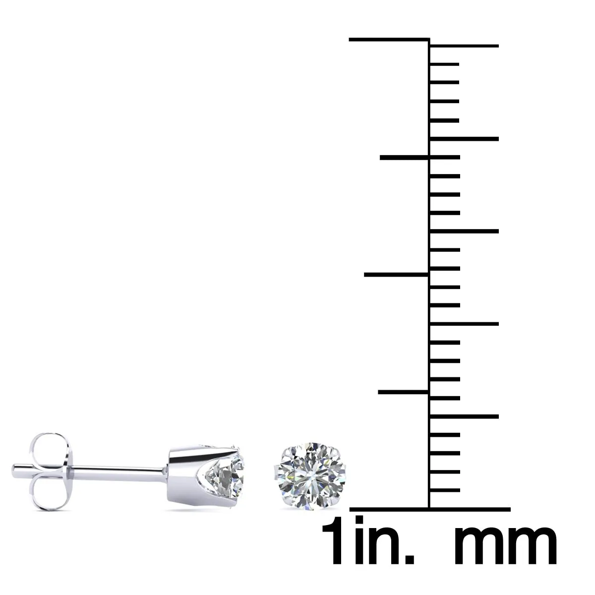 1/4 Carat TW Round Moissanite Stud Earrings in .925 Sterling Silver sold by Zulily product image thumbnail 2