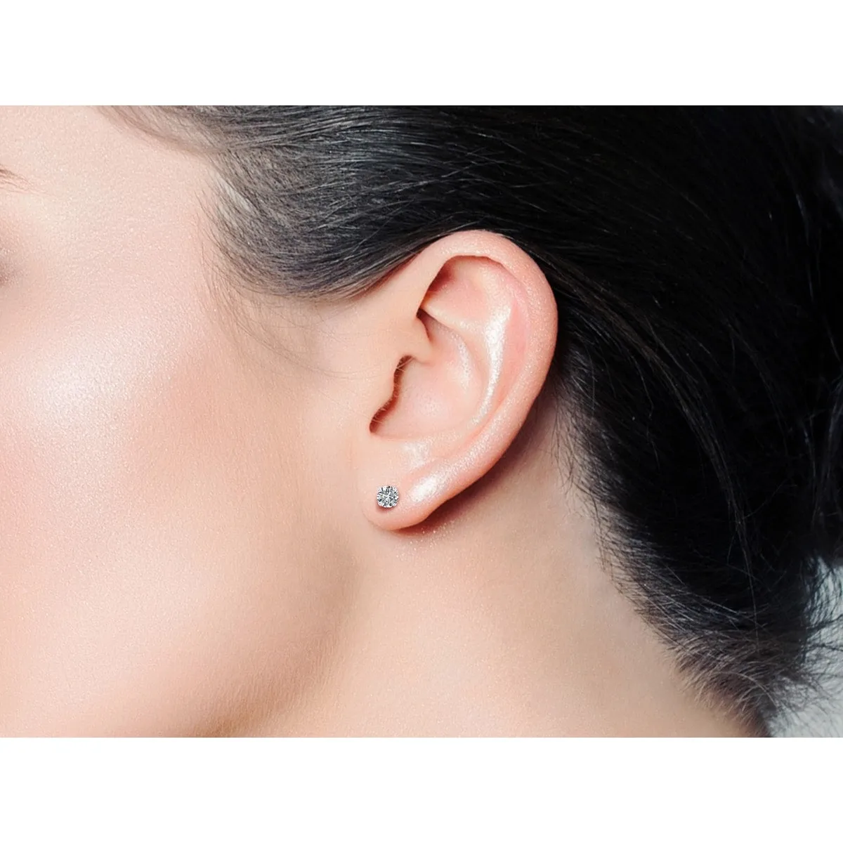 1/4 Carat TW Round Moissanite Stud Earrings in .925 Sterling Silver sold by Zulily product image thumbnail 3