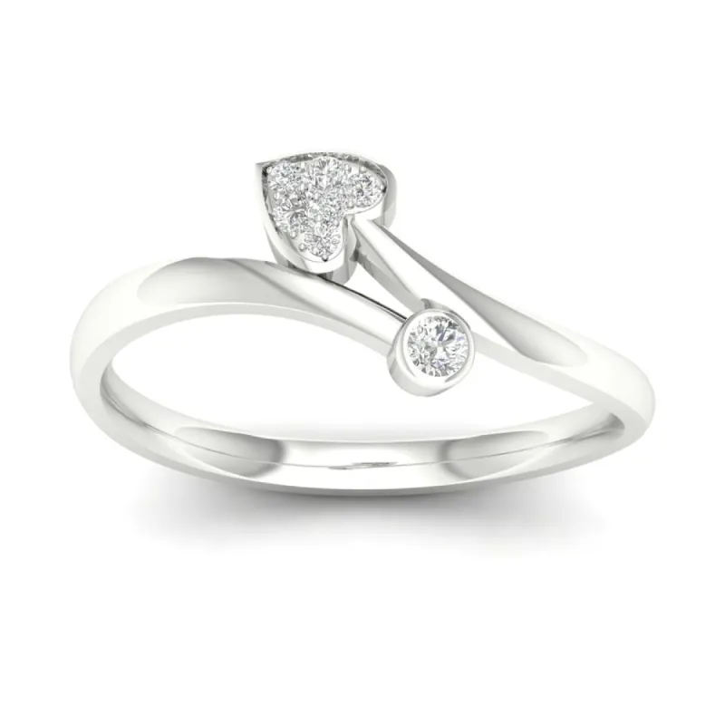 De Couer 10k Gold 1/20ct TDW Diamond Promise Ring sold by Zulily