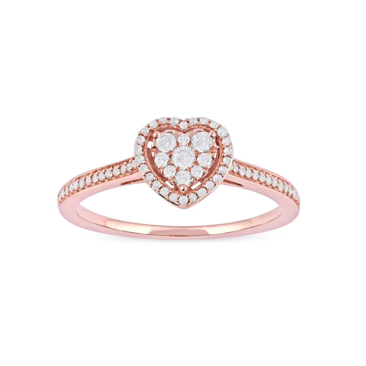 De Couer 10k Rose Gold 1/4ct TDW Diamond Halo Engagement Ring sold by Zulily product image thumbnail 3