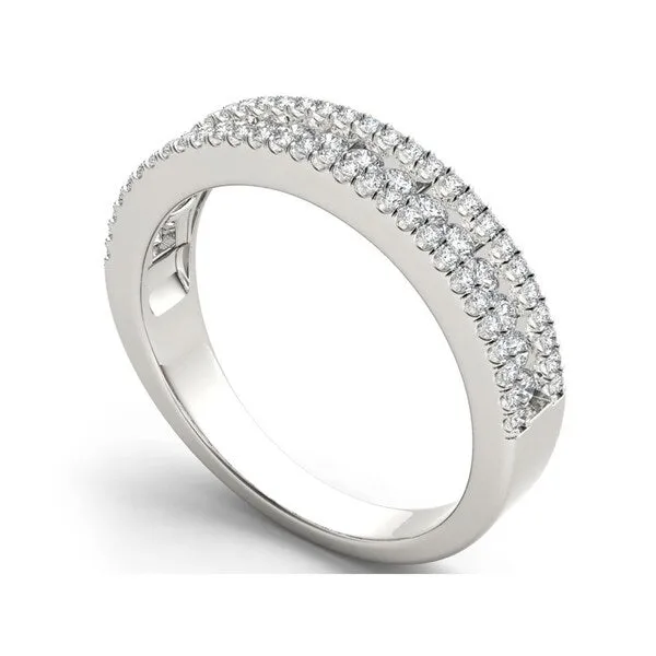 Certified Diamond Wedding Band 14kt Gold 1/2ct TDW 3 Row Band DeCouer sold by Zulily product image thumbnail 2