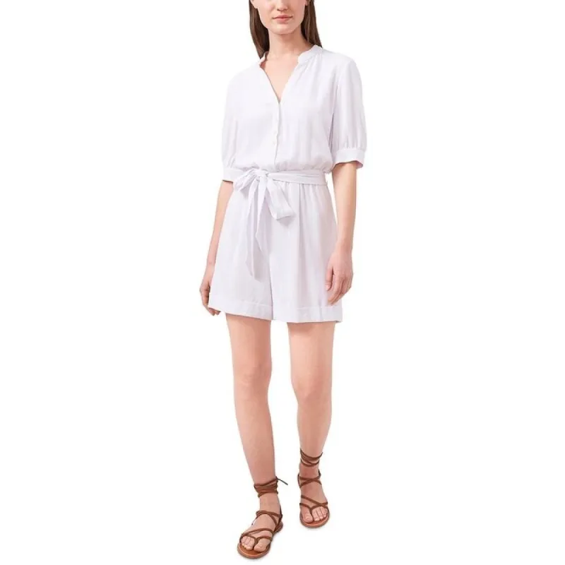 RRiley & Rae Women's Belted Unlined Cuffed Sleeve Split Romper White Size Medium - M sold by Zulily