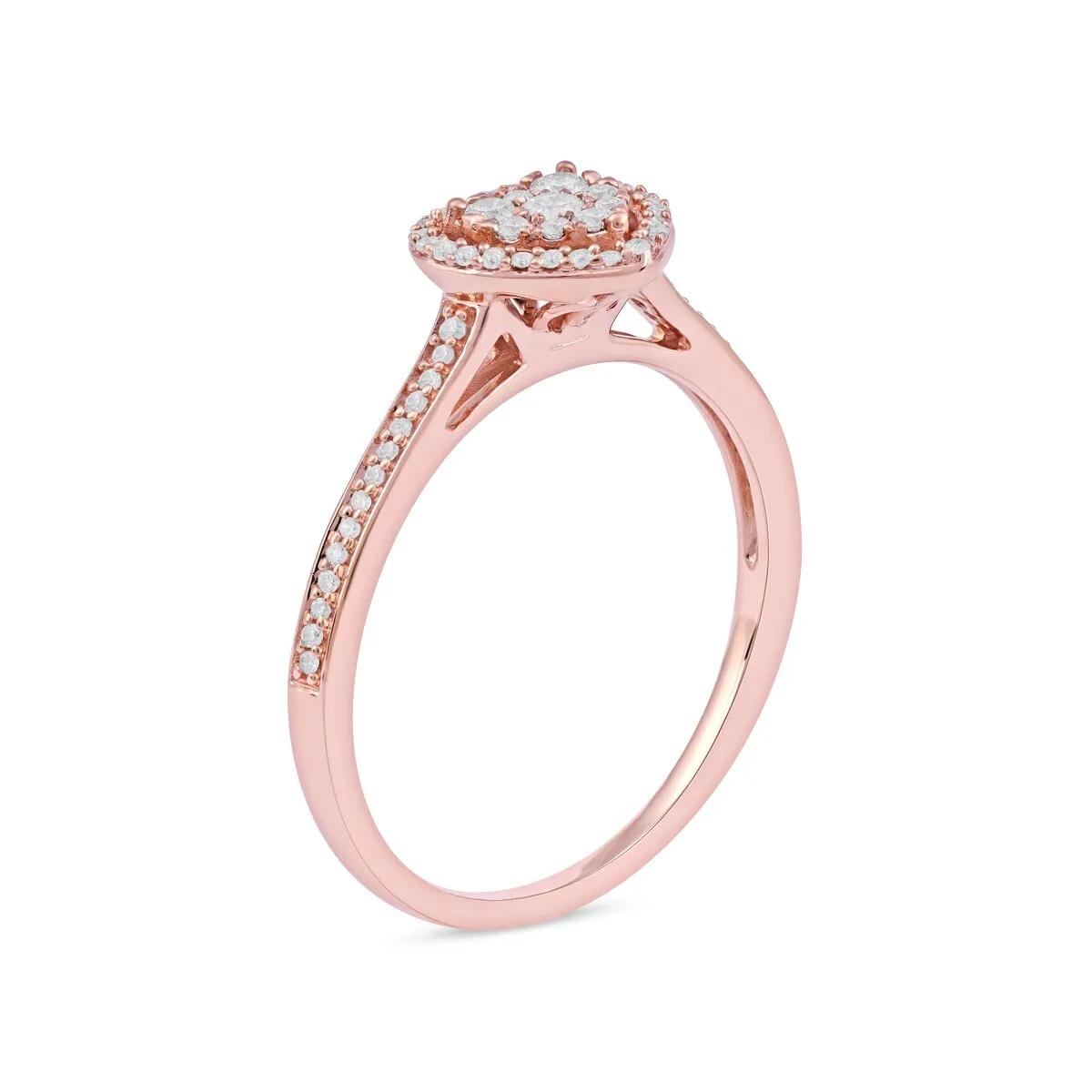 De Couer 10k Rose Gold 1/4ct TDW Diamond Halo Engagement Ring sold by Zulily product image thumbnail 4