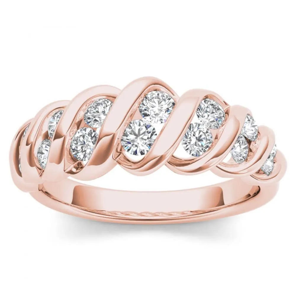 De Couer IGI Certified 14k Rose Gold 3/4ct TDW Anniversary Band - Pink sold by Zulily