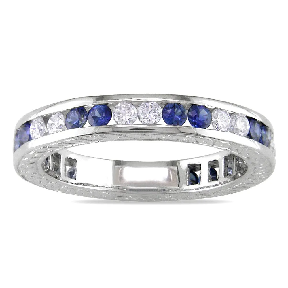 Miadora 18k Gold Sapphire and 1/2ct TDW Diamond Ring (G-H, I1-I2) sold by Zulily product image thumbnail 2