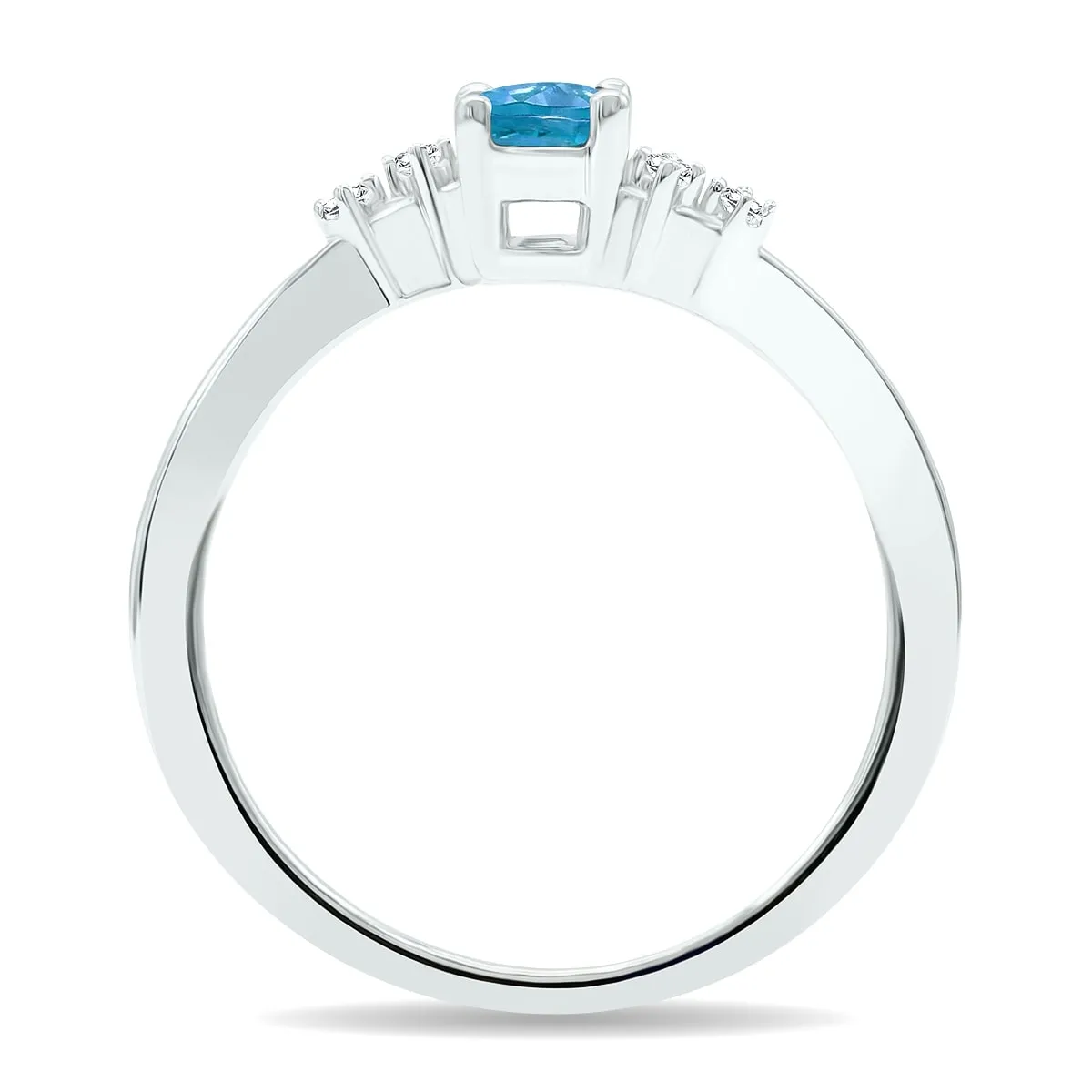 Women's Aquamarine and Diamond Tierra Ring in 10K White Gold sold by Zulily product image thumbnail 3