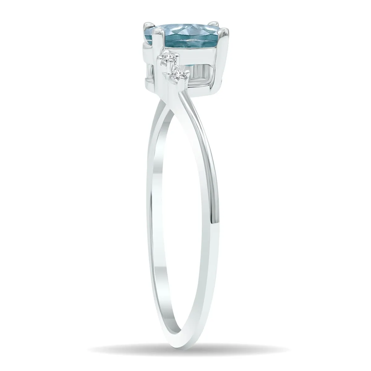 Women's Aquamarine and Diamond Tierra Ring in 10K White Gold sold by Zulily product image thumbnail 2
