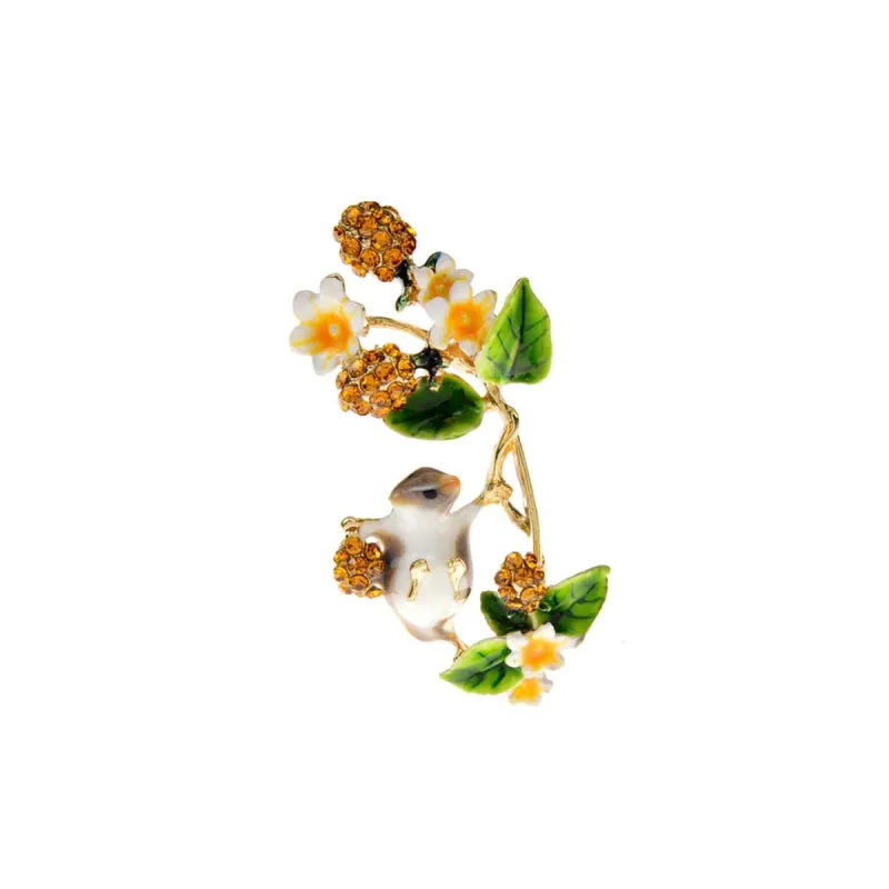 Don't AsK Goldtone Crystal Gooseberry Brooch sold by Zulily