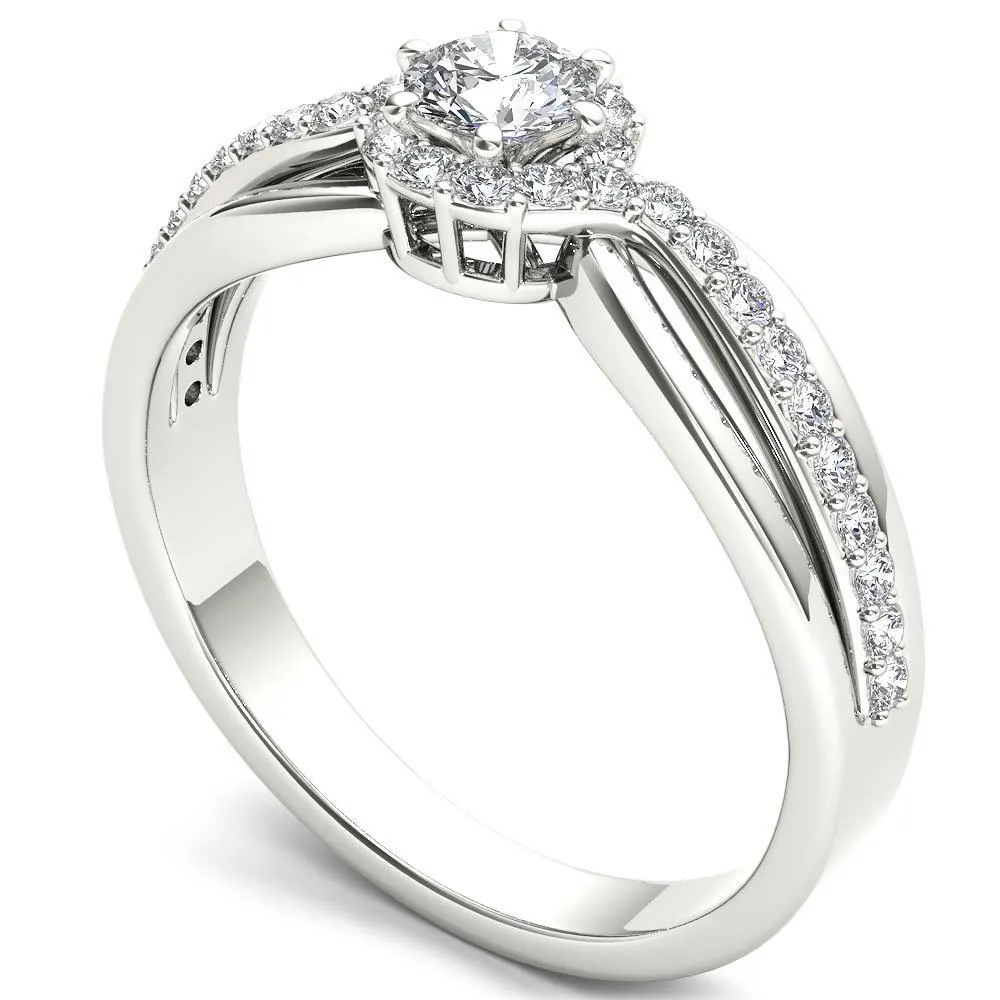 De Couer IGI Certified 10k White Gold 1/2ct TDW Diamond Classic Bypass Engagement Ring sold by Zulily product image thumbnail 2