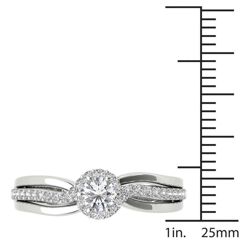 De Couer IGI Certified 10k White Gold 1/2ct TDW Diamond Classic Bypass Engagement Ring sold by Zulily product image thumbnail 4