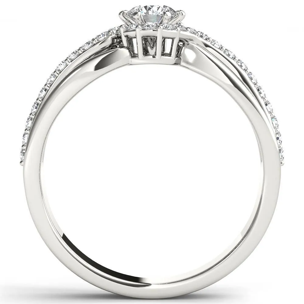 De Couer IGI Certified 10k White Gold 1/2ct TDW Diamond Classic Bypass Engagement Ring sold by Zulily product image thumbnail 3