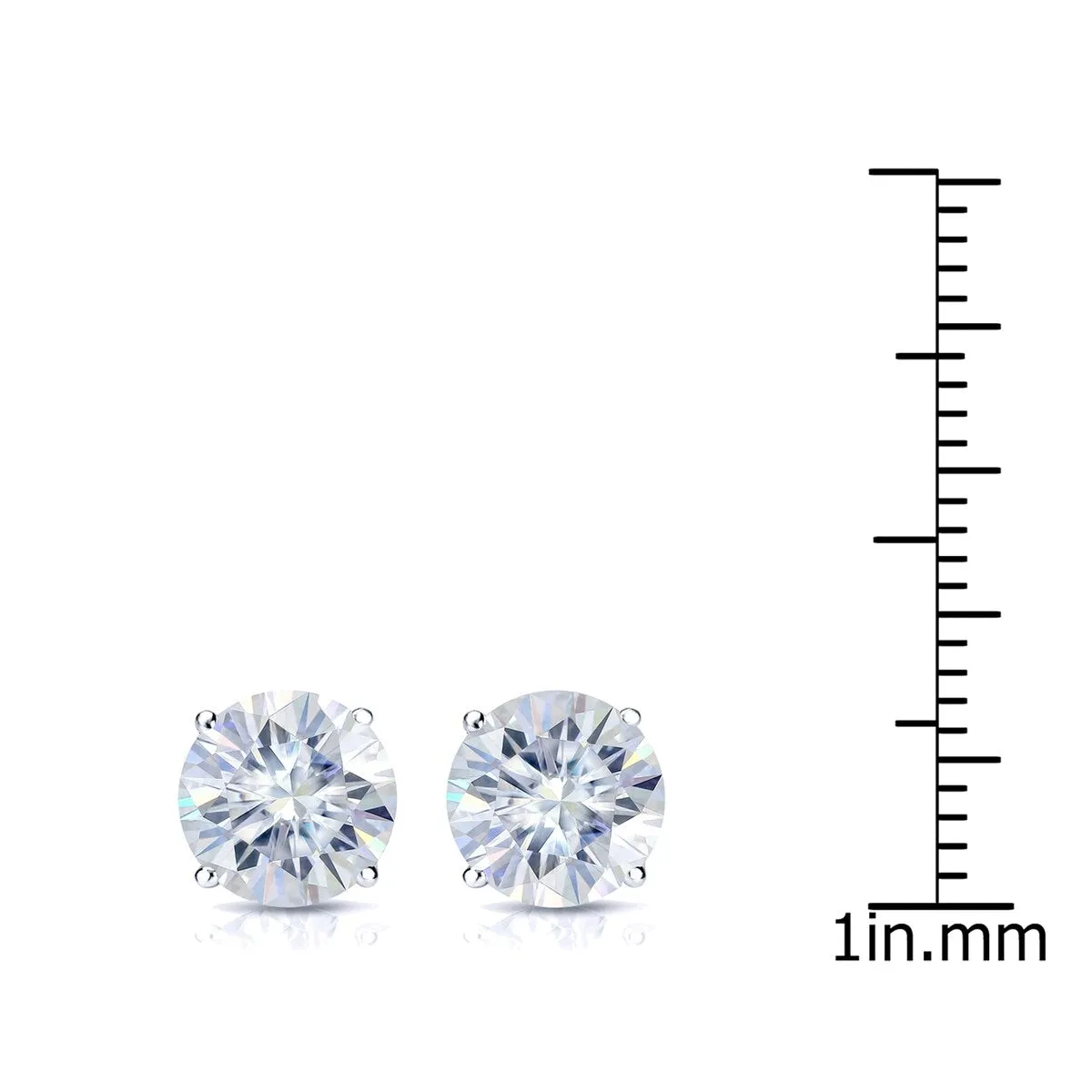 Auriya 3ct TW Round Moissanite Stud Earrings 18k Gold - 7.4 mm sold by Zulily product image thumbnail 3