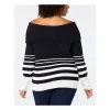 Tommy Hilfiger Women's Plus Striped Off the Shoulder Sweater Blue Size 2XL sold by Zulily