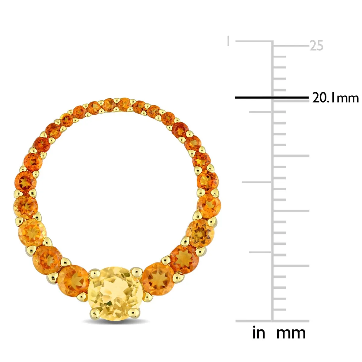 Miadora Citrine and Madeira Citrine Open Circle Earrings in Yellow Plated Sterling Silver sold by Zulily product image thumbnail 2