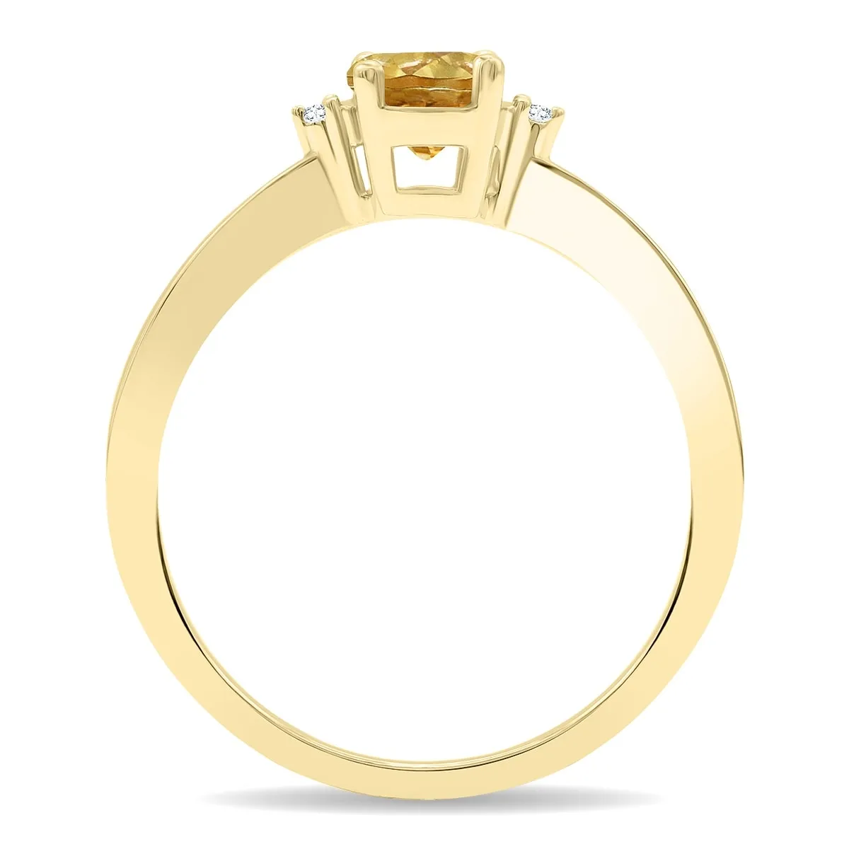 Women's Round Shaped Citrine and Diamond Classic Band in 10K Yellow Gold sold by Zulily product image thumbnail 2