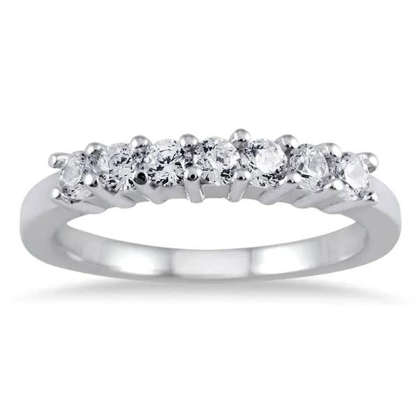 1/2 Carat TW Seven Stone Diamond Wedding Band in 10K White Gold sold by Zulily